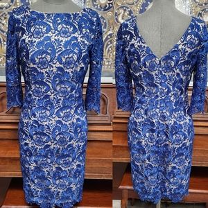 Eliza J Royal Collection Blue Lace Dress (Size 8)